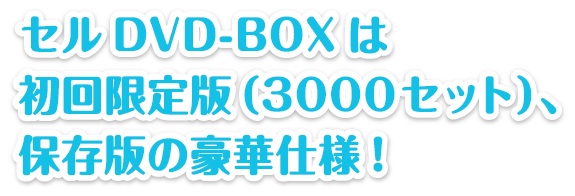 セルDVD-BOXは初回限定版（3000セット）、保存版の豪華仕様！