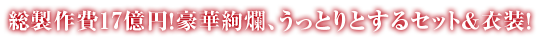 総製作費17億円！豪華絢爛、うっとりとするセット＆衣装！