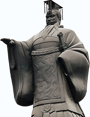 秦の始皇帝の銅像