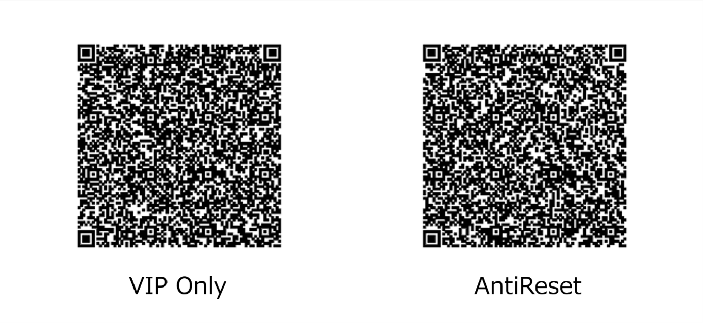 「VIP Only」「AntiReset」のQRコード