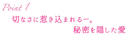 Point1 切なさに惹き込まれる－。秘密を隠した愛